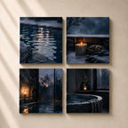 BLUE HOUR | 4-Piece Acrylic Moody Spa Wall Art Set