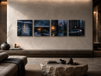 BLUE HOUR | 4-Piece Acrylic Moody Spa Wall Art Set