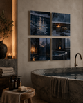 BLUE HOUR | 4-Piece Acrylic Moody Spa Wall Art Set
