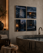 BLUE HOUR | 4-Piece Acrylic Moody Spa Wall Art Set