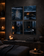 BLUE HOUR | 4-Piece Acrylic Moody Spa Wall Art Set