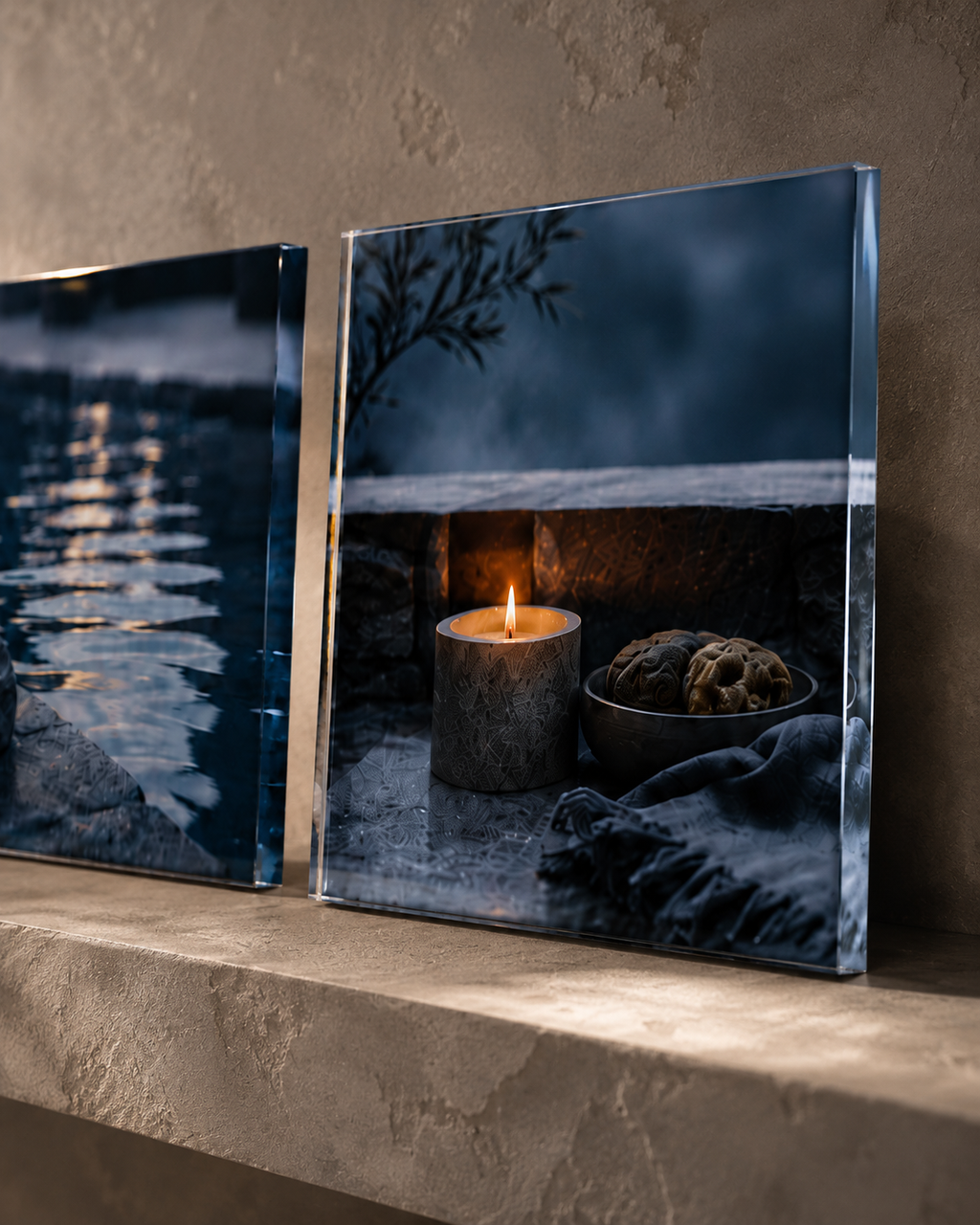 BLUE HOUR | 4-Piece Acrylic Moody Spa Wall Art Set