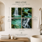BREATHE — 4-Piece Acrylic Spa Wall Art Set