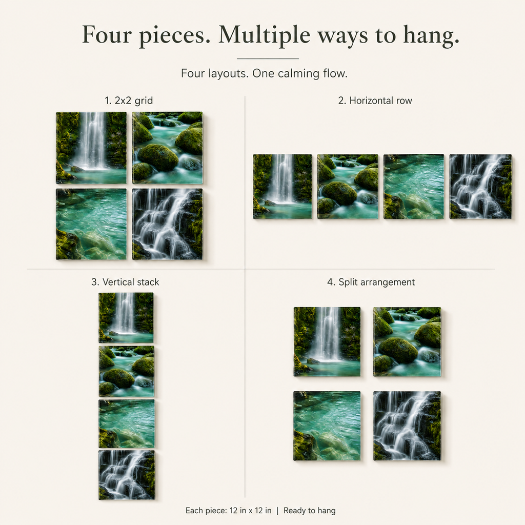 BREATHE — 4-Piece Acrylic Spa Wall Art Set
