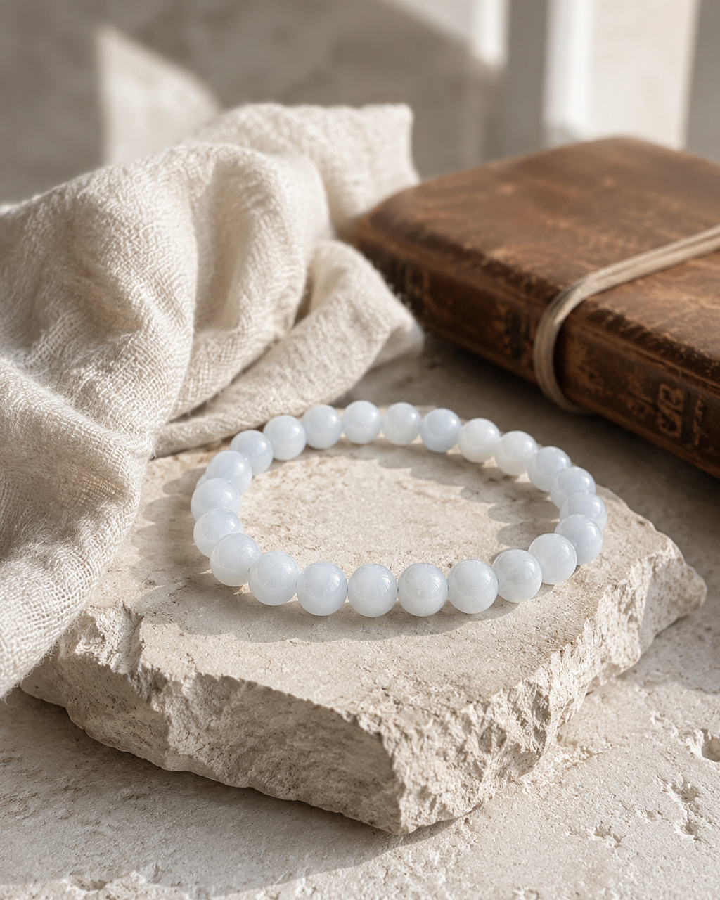Celestite Round Bead Bracelet 8mm - Angelic Peace