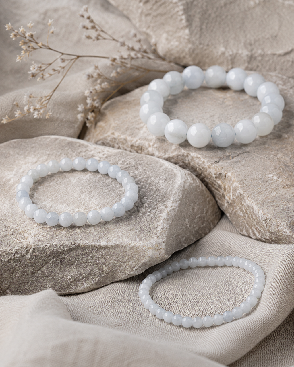 Celestite Round Bead Bracelet 8mm - Angelic Peace