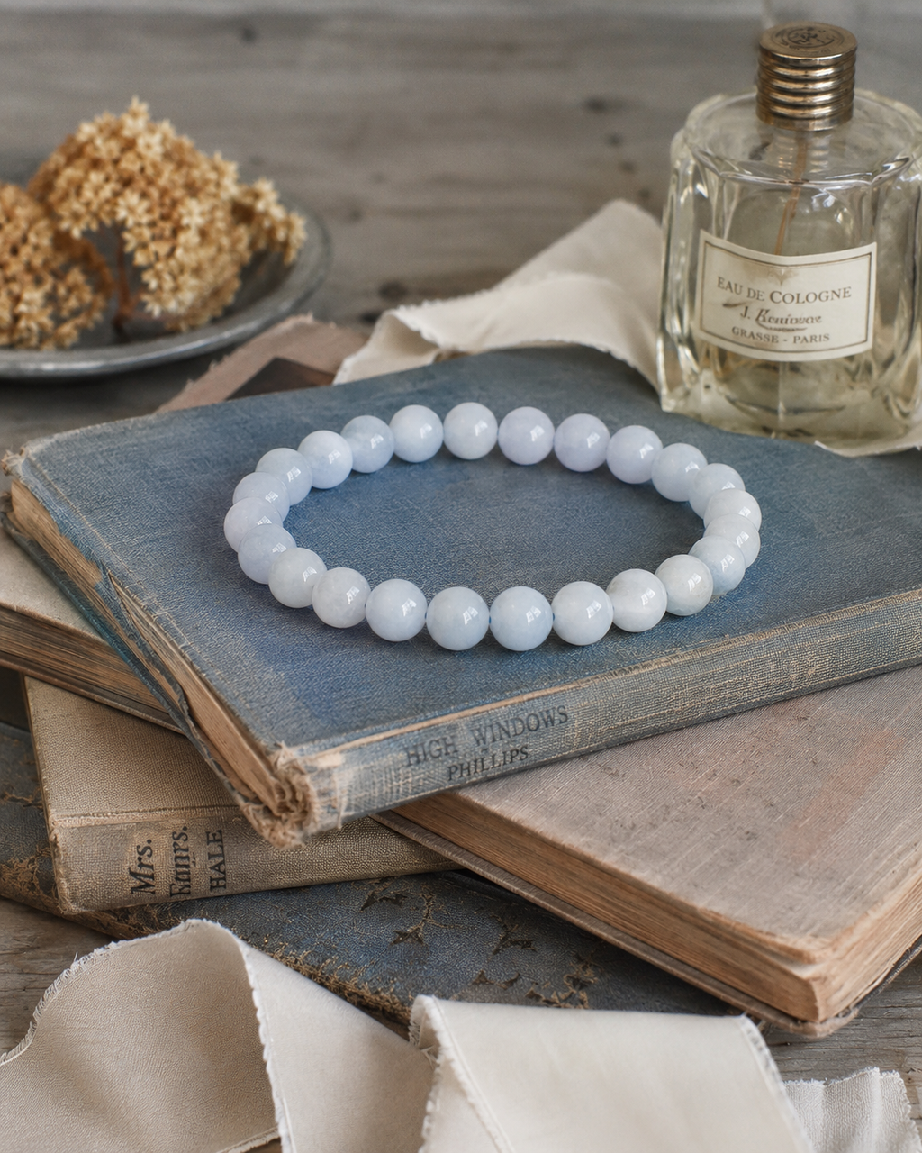 Celestite Round Bead Bracelet 8mm - Angelic Peace