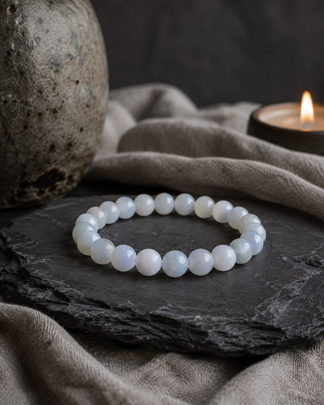Celestite Round Bead Bracelet 8mm - Angelic Peace