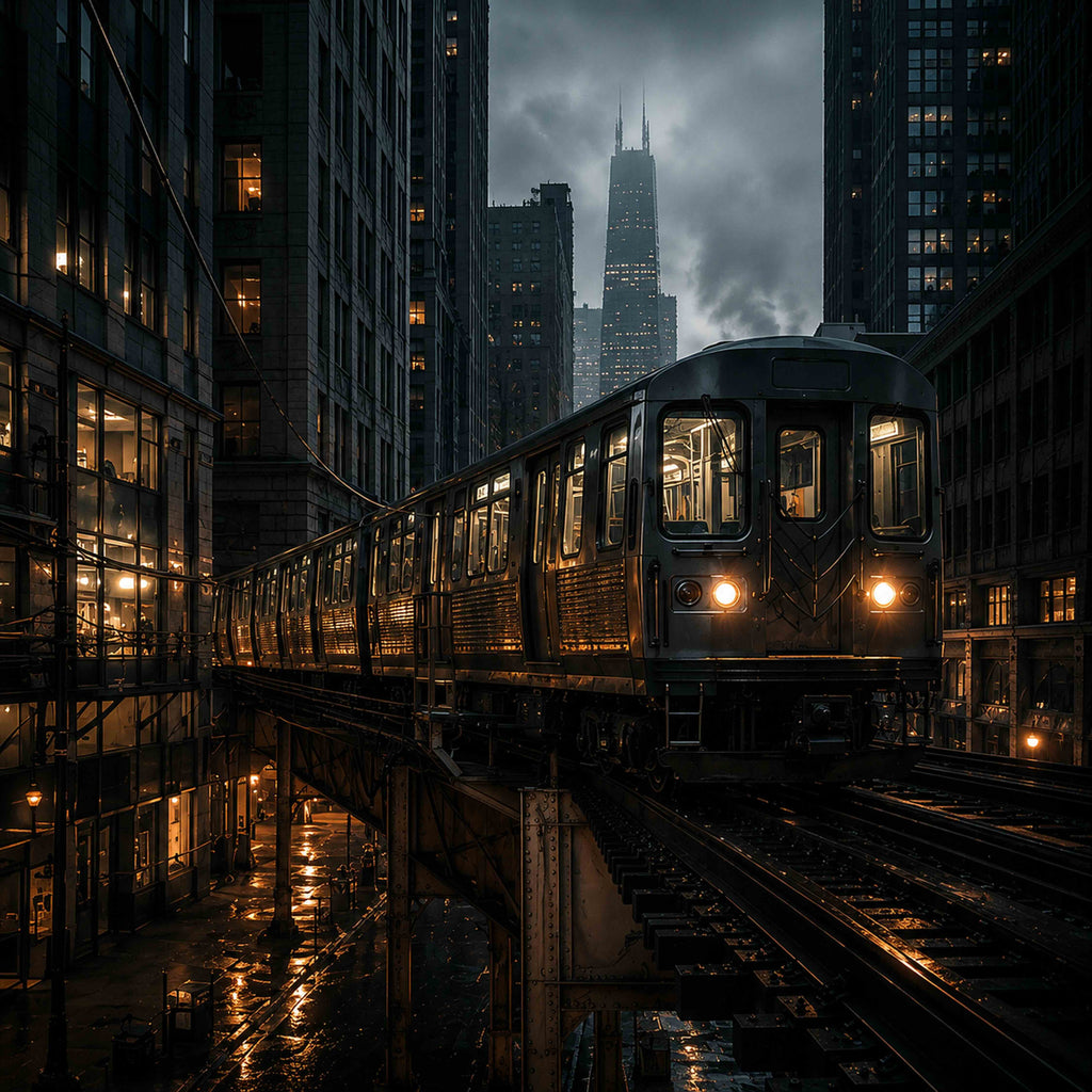 Chicago | 4-Piece Urban Night Acrylic Wall Art Set