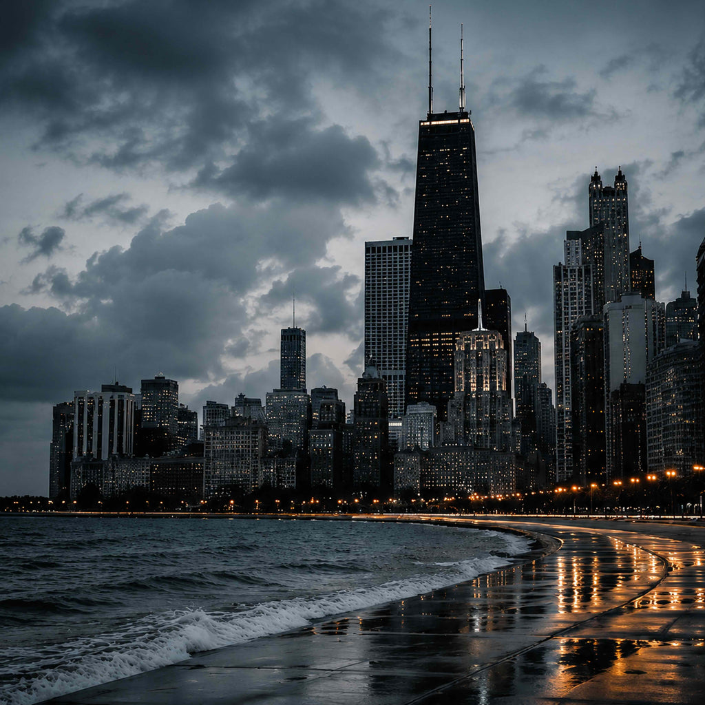 Chicago | 4-Piece Urban Night Acrylic Wall Art Set
