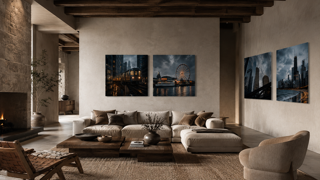 Chicago | 4-Piece Urban Night Acrylic Wall Art Set