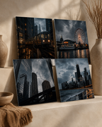 Chicago | 4-Piece Urban Night Acrylic Wall Art Set