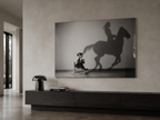 Horse Shadow Acrylic Wall Art, Black and White Childhood Photography, Imagination Print