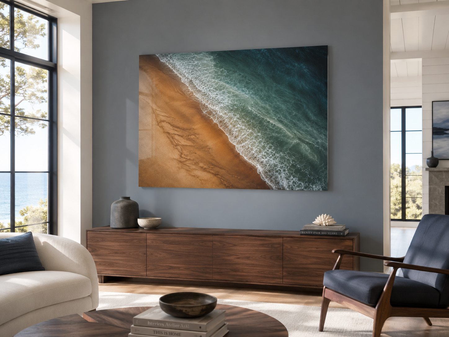 Coastal Aerial Acrylic Print (French Cleat Hanging)
