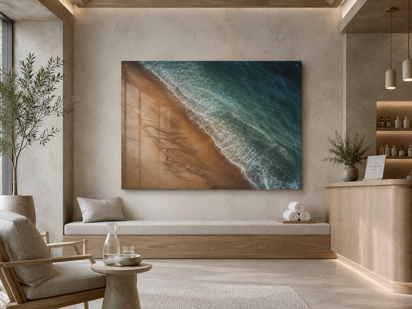 Coastal Aerial Acrylic Print (French Cleat Hanging)