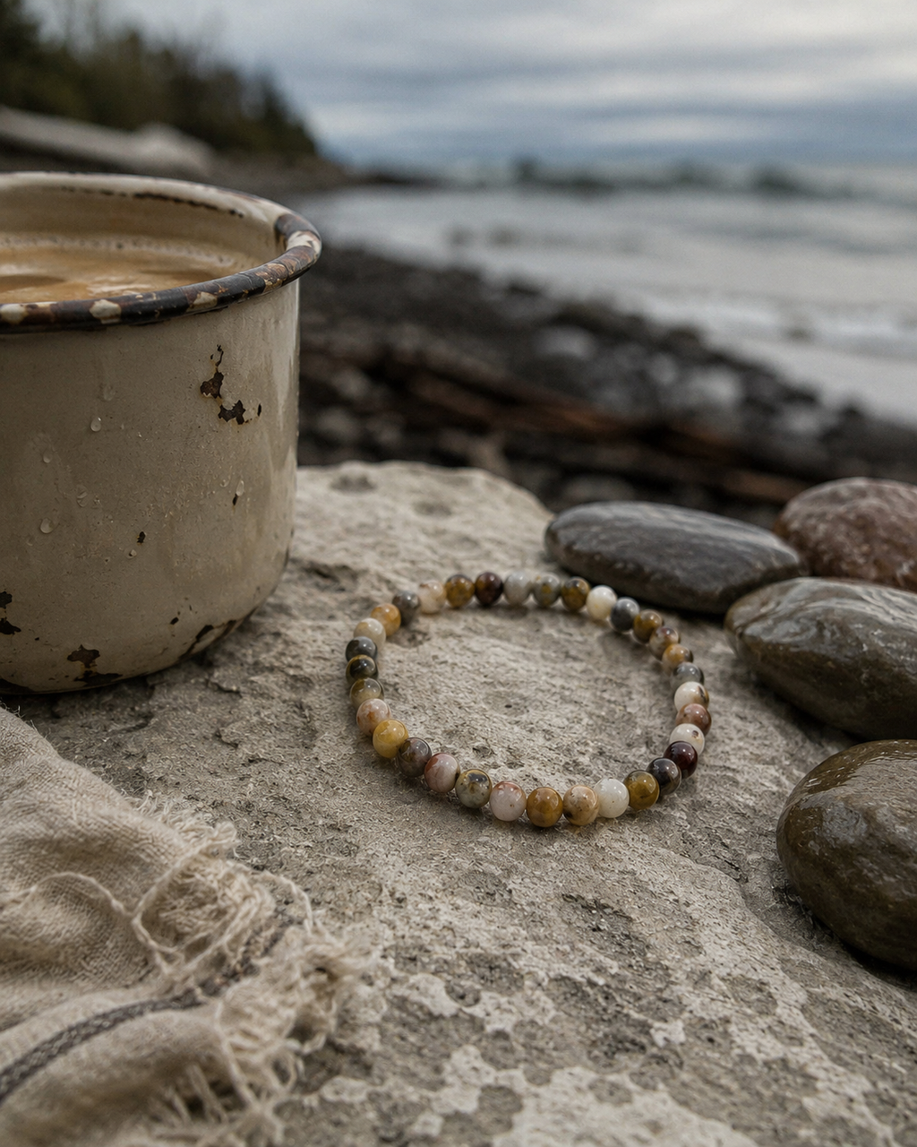 Crazy Lace Agate Round Bead Bracelet - Celebration Energy
