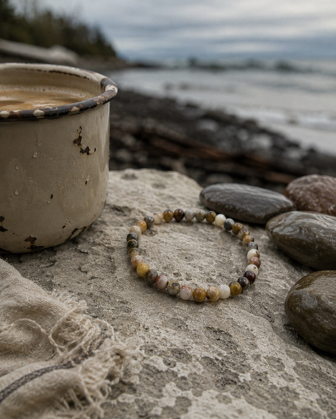 Crazy Lace Agate Round Bead Bracelet - Celebration Energy