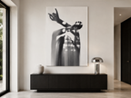 Black and White Abstract Acrylic Wall Art, Woman Silhouette Print