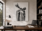 Black and White Abstract Acrylic Wall Art, Woman Silhouette Print