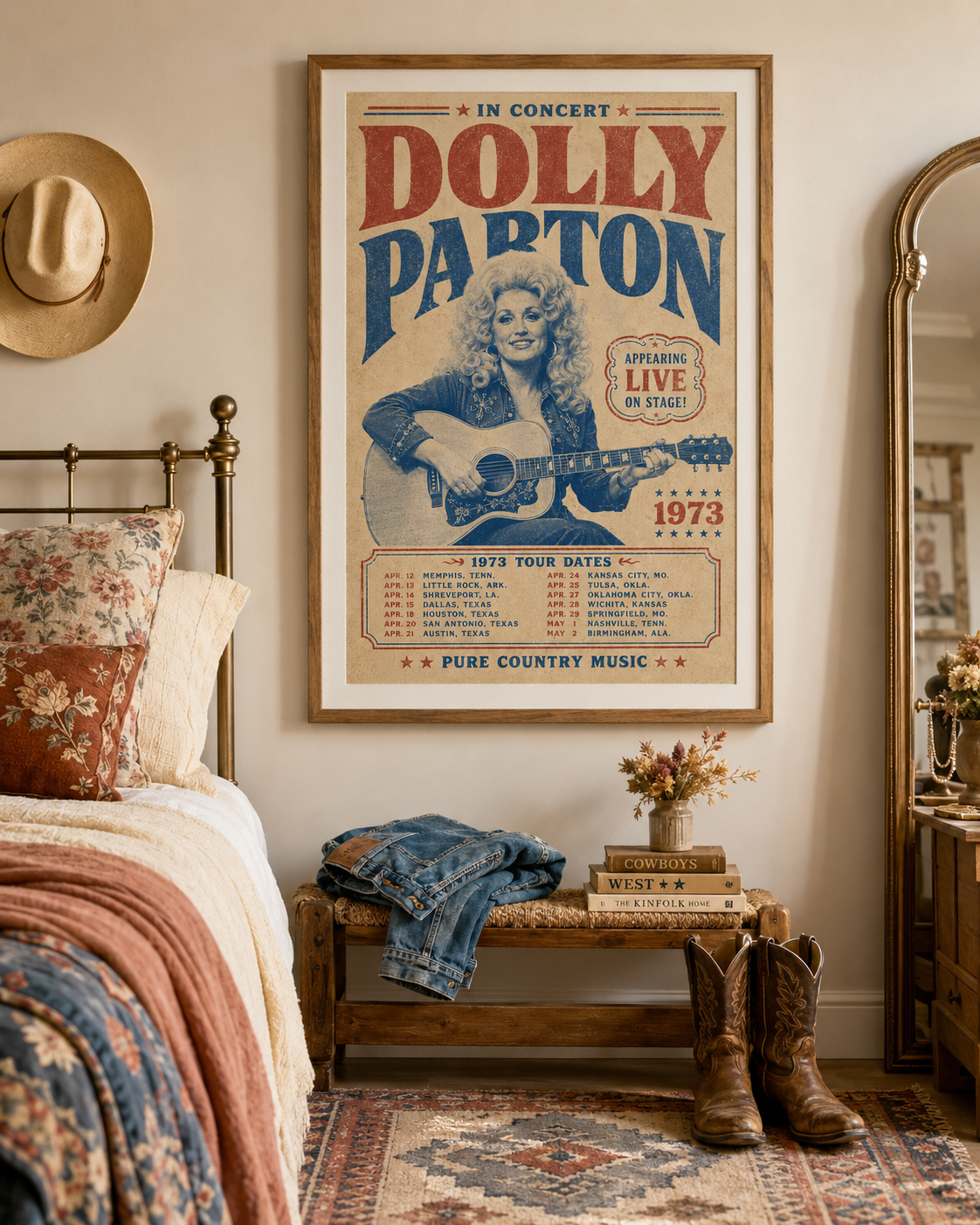 Dolly Parton LIVE ’73 Poster | Vintage Country Concert Matte Poster