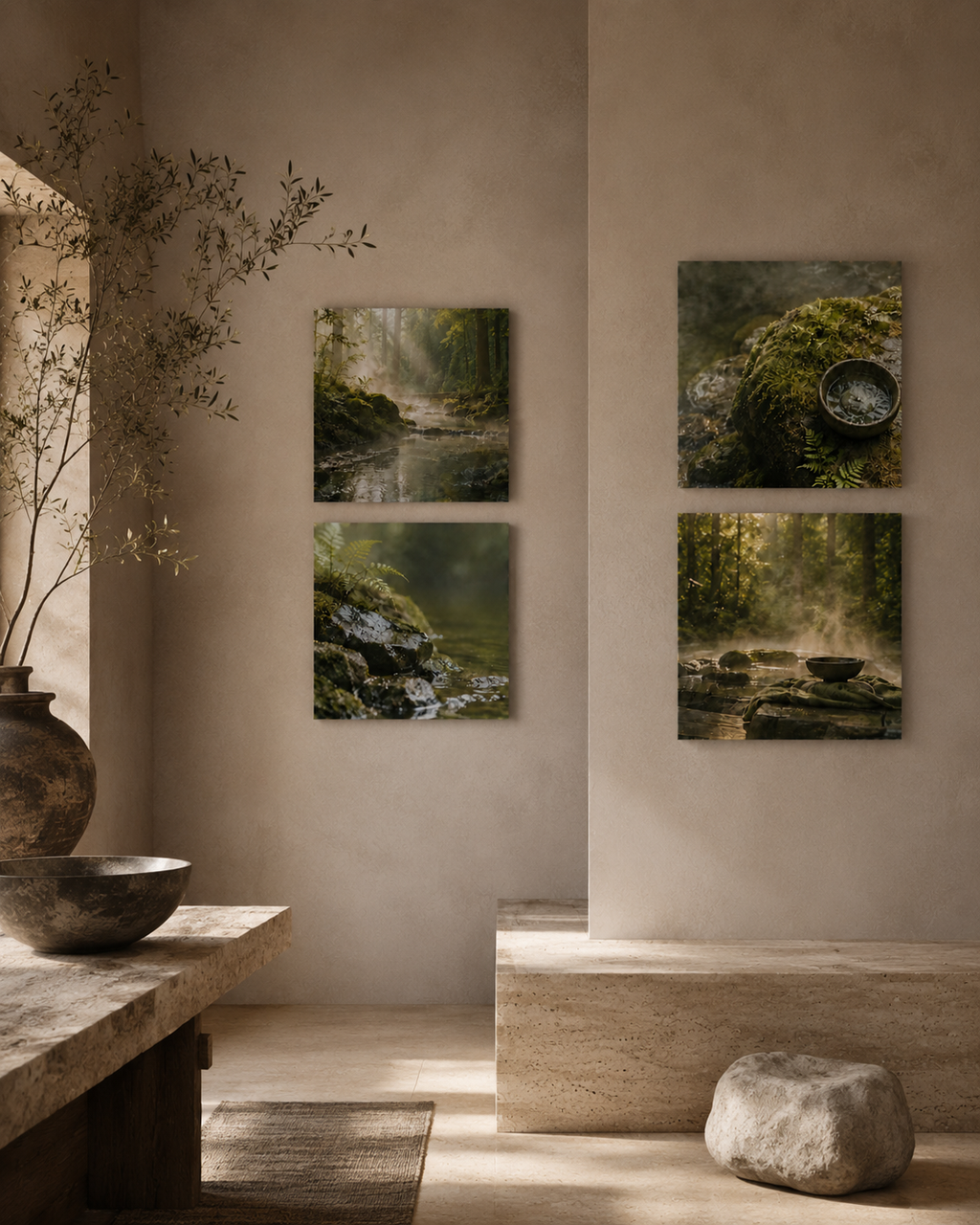 FOREST BATH | 4-Piece Acrylic Forest Wall Art Set