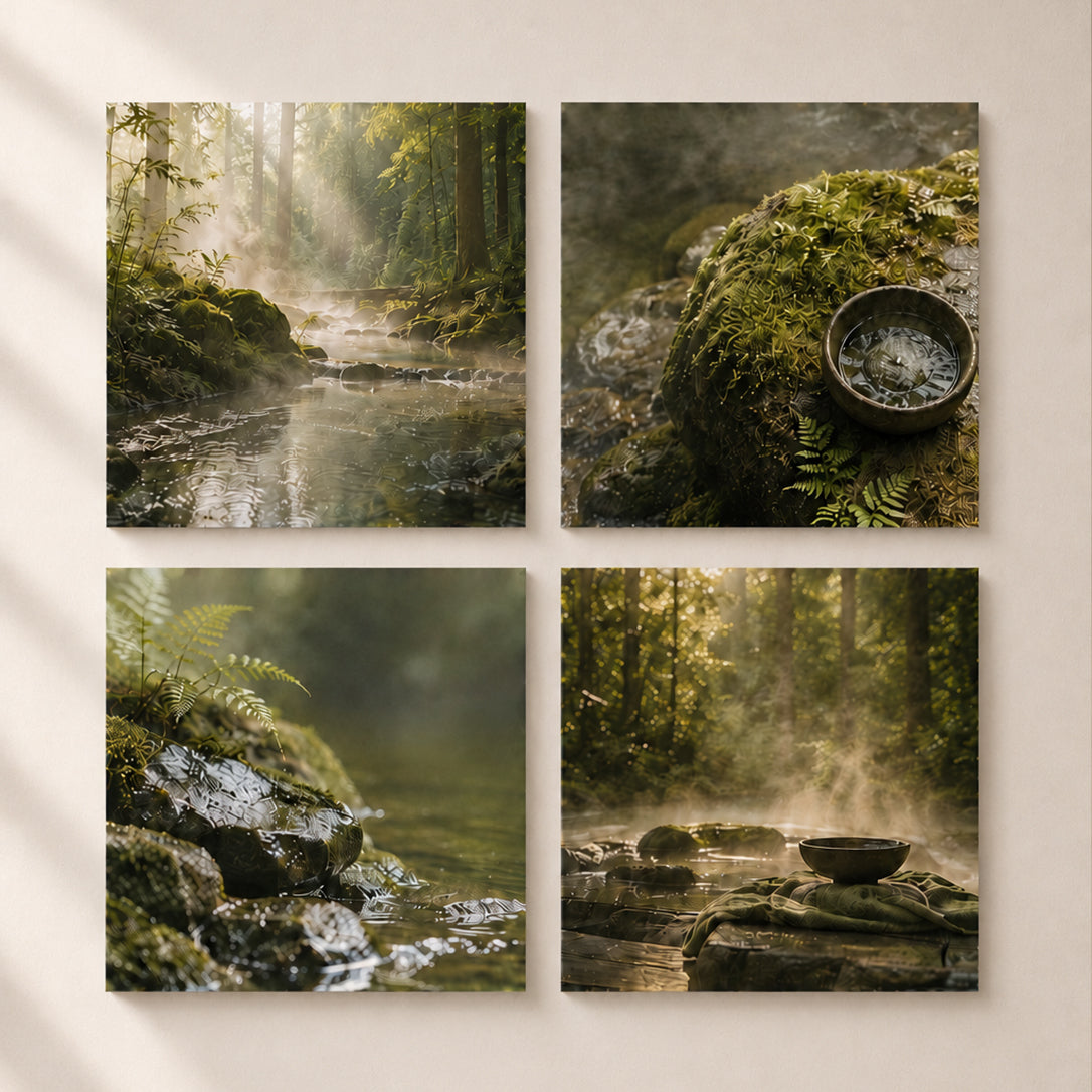 FOREST BATH | 4-Piece Acrylic Forest Wall Art Set