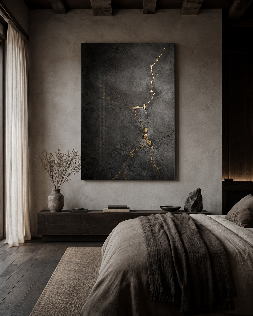 Golden Cracks | Acrylic Art