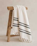 Haley Turkish Cotton + Bamboo Hand Towel - Two Stripe