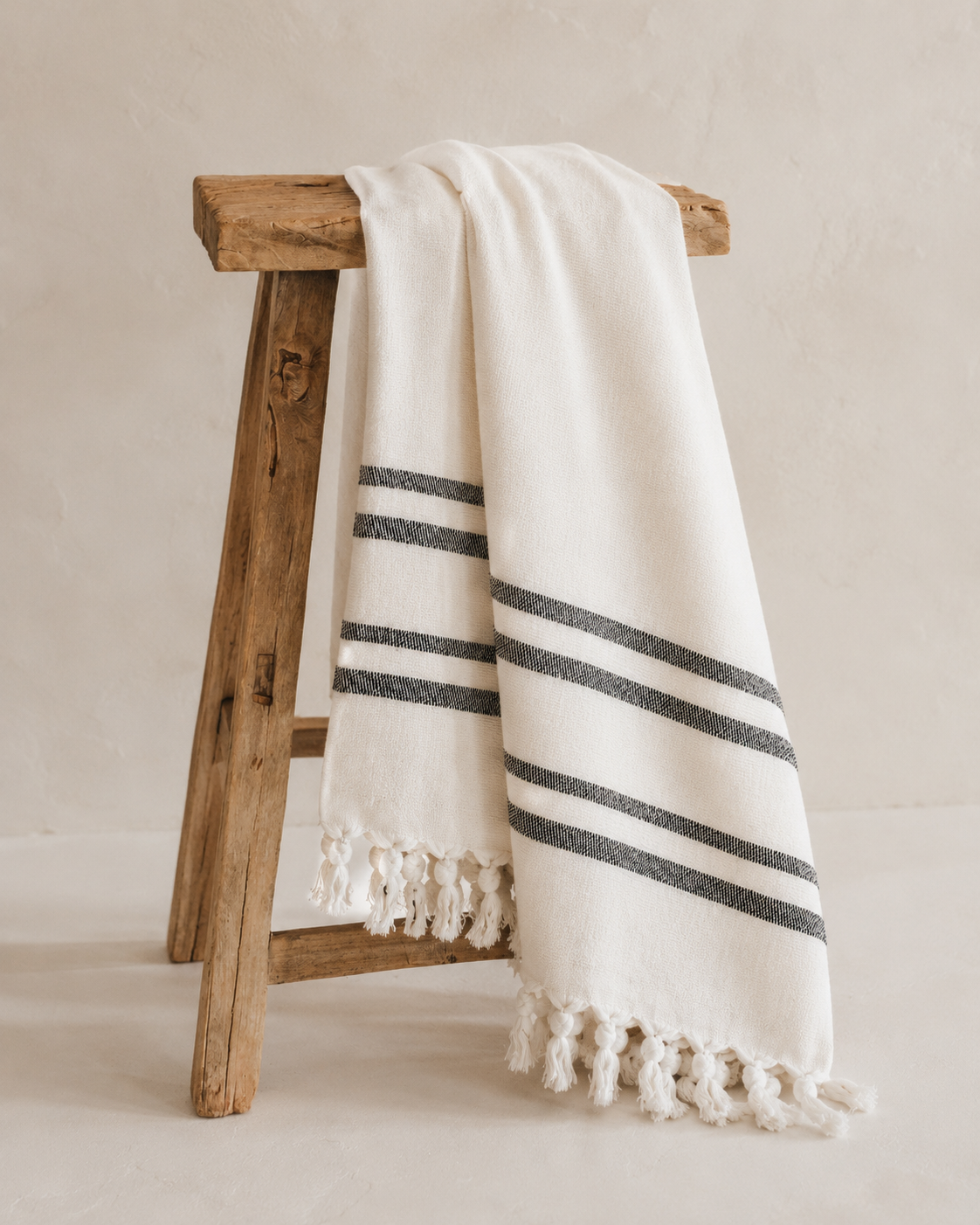 Haley Turkish Cotton + Bamboo Hand Towel - Two Stripe