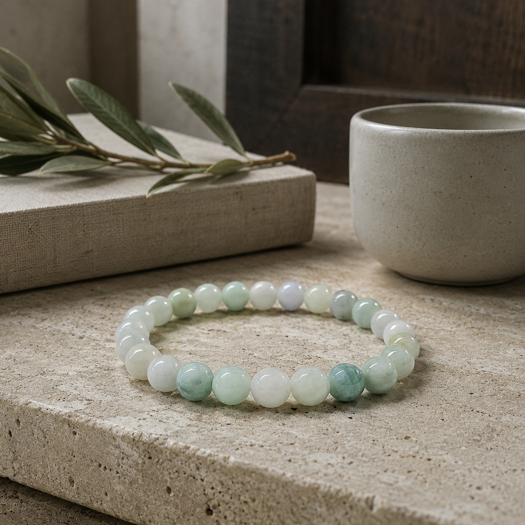 Jadeite Jade Round Bead Bracelet - Lucky Prosperity