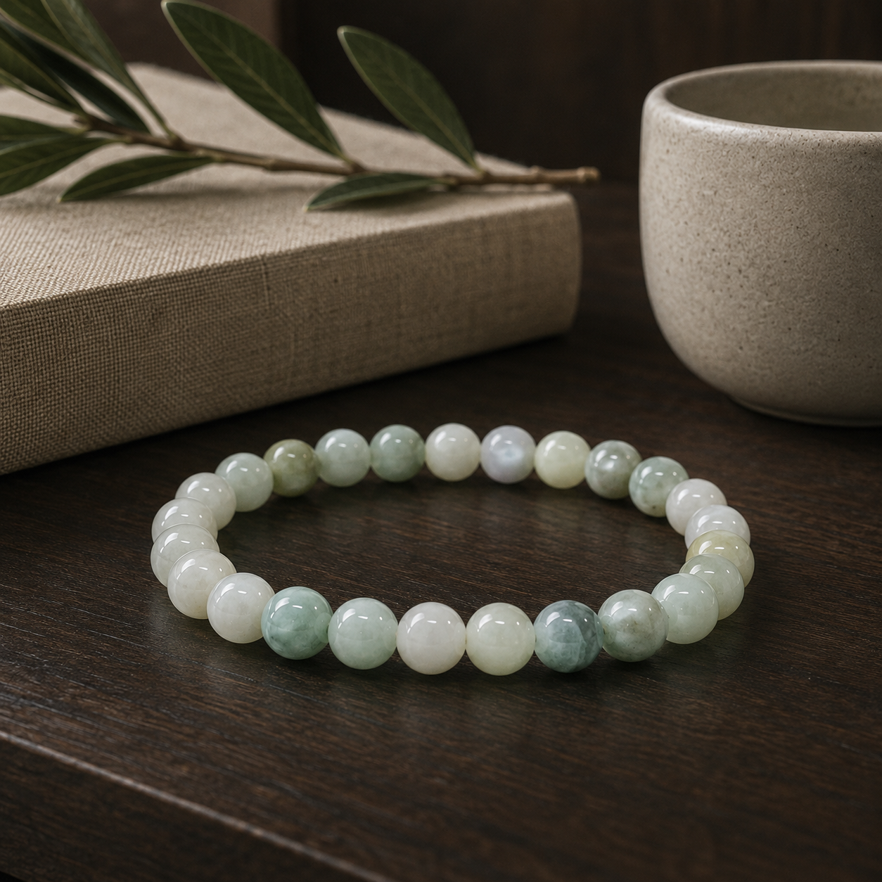 Jadeite Jade Round Bead Bracelet - Lucky Prosperity