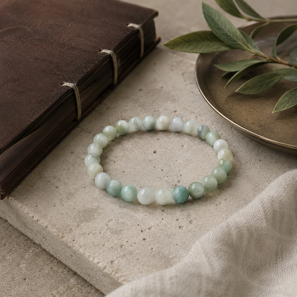Jadeite Jade Round Bead Bracelet - Lucky Prosperity