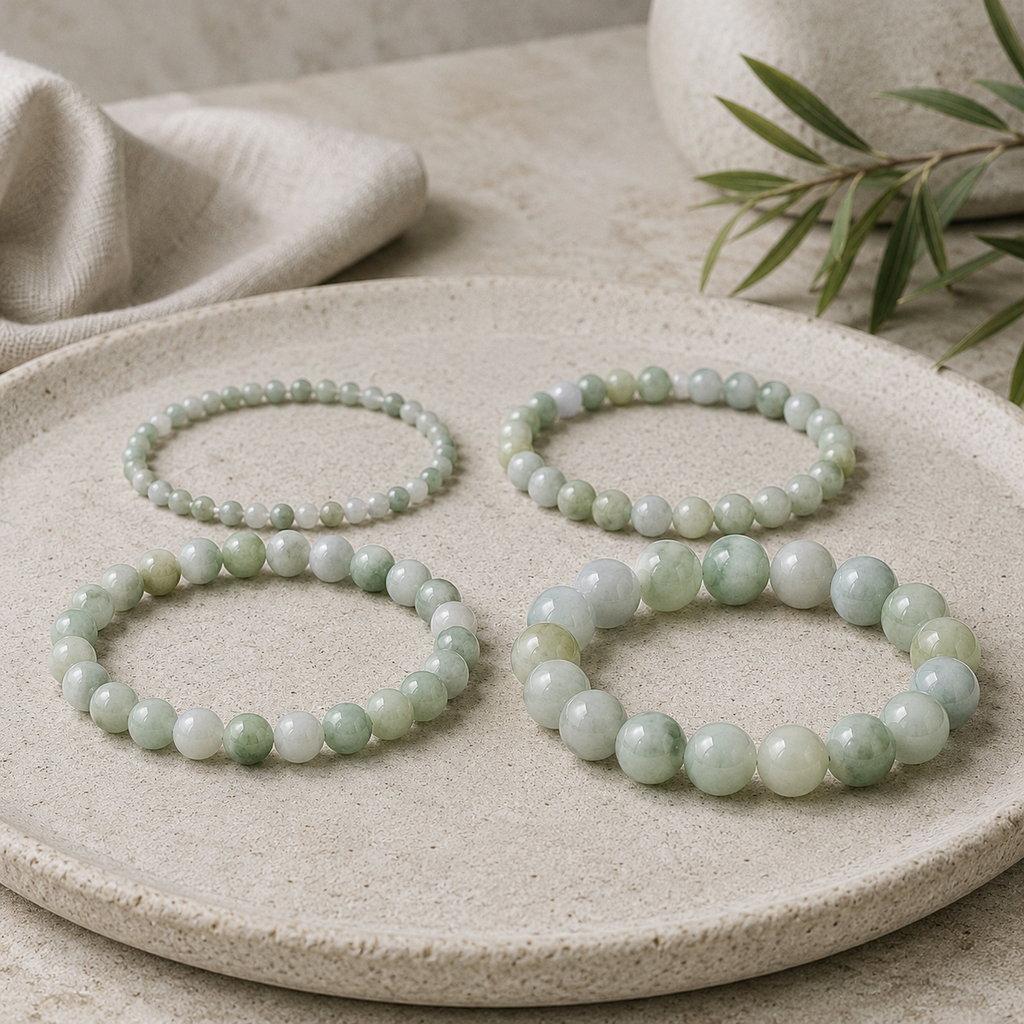 Jadeite Jade Round Bead Bracelet - Lucky Prosperity