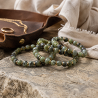 Jade with Gold Spacer Round Bead Bracelet 8mm - Serene Abundance