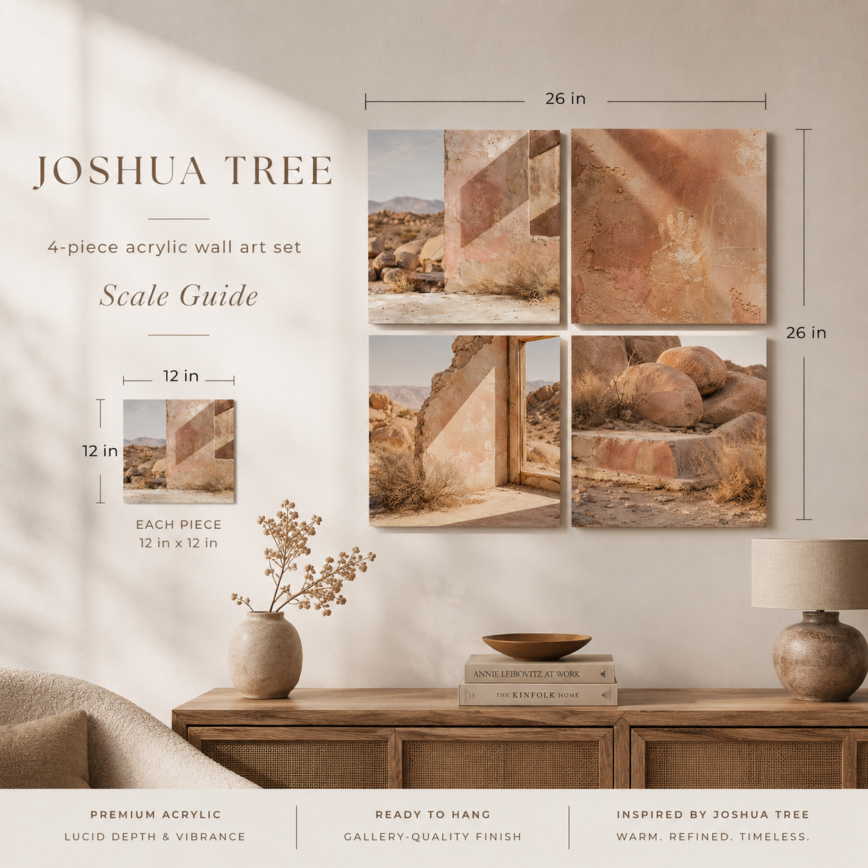 JOSHUA TREE | 4-Piece Desert Relics Acrylic Wall Art Set