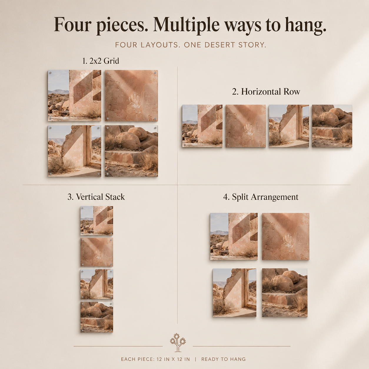 JOSHUA TREE | 4-Piece Desert Relics Acrylic Wall Art Set