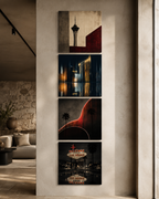 LAS VEGAS | 4-Piece Neon Noir Acrylic Wall Art Set