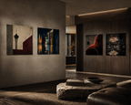 LAS VEGAS | 4-Piece Neon Noir Acrylic Wall Art Set