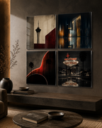 LAS VEGAS | 4-Piece Neon Noir Acrylic Wall Art Set