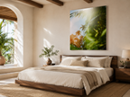 Tropical Palm Tree Acrylic Wall Art, Sunlit Botanical Photograph