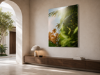 Tropical Palm Tree Acrylic Wall Art, Sunlit Botanical Photograph