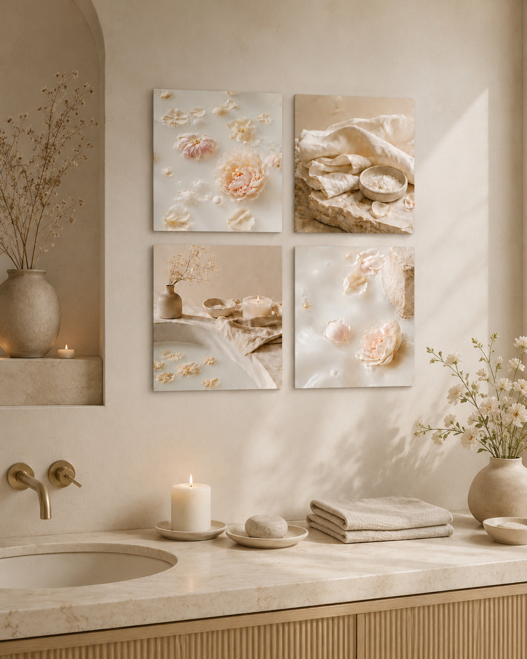 MILK BATH | 4-Piece Acrylic Spa Wall Art Set