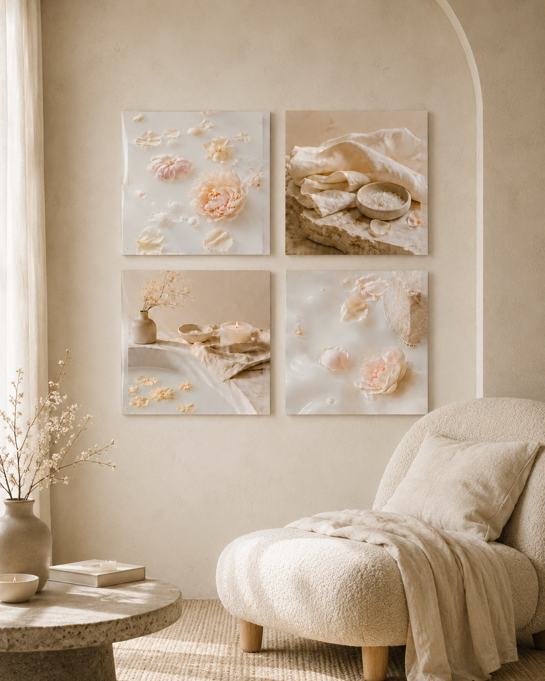 MILK BATH | 4-Piece Acrylic Spa Wall Art Set