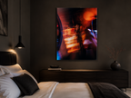 Neon Woman Acrylic Wall Art, Moody Urban Portrait Photograph