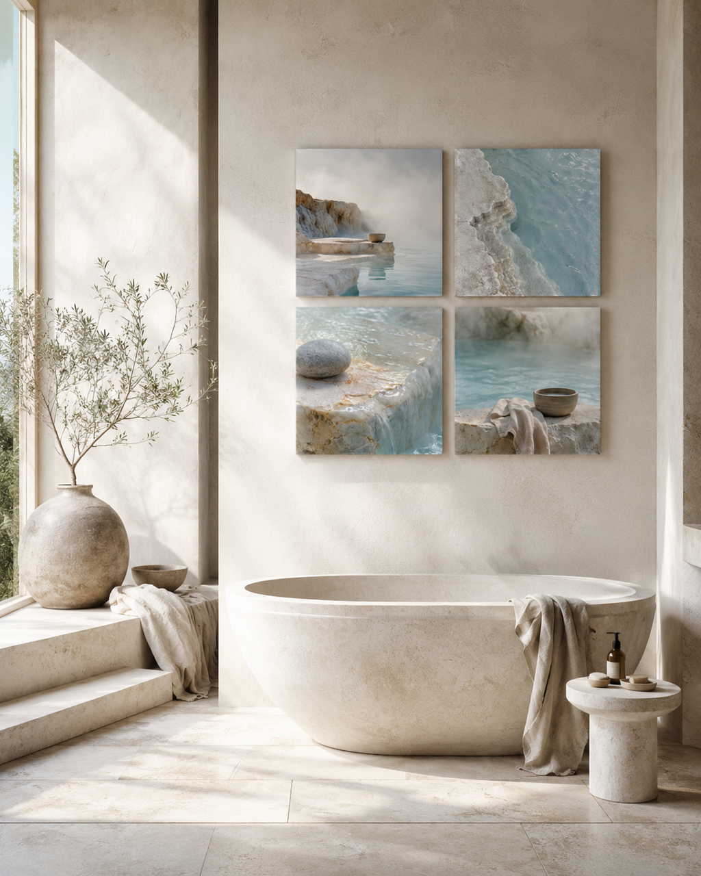 MINERAL BATH — 4-Piece Acrylic Spa Wall Art Set