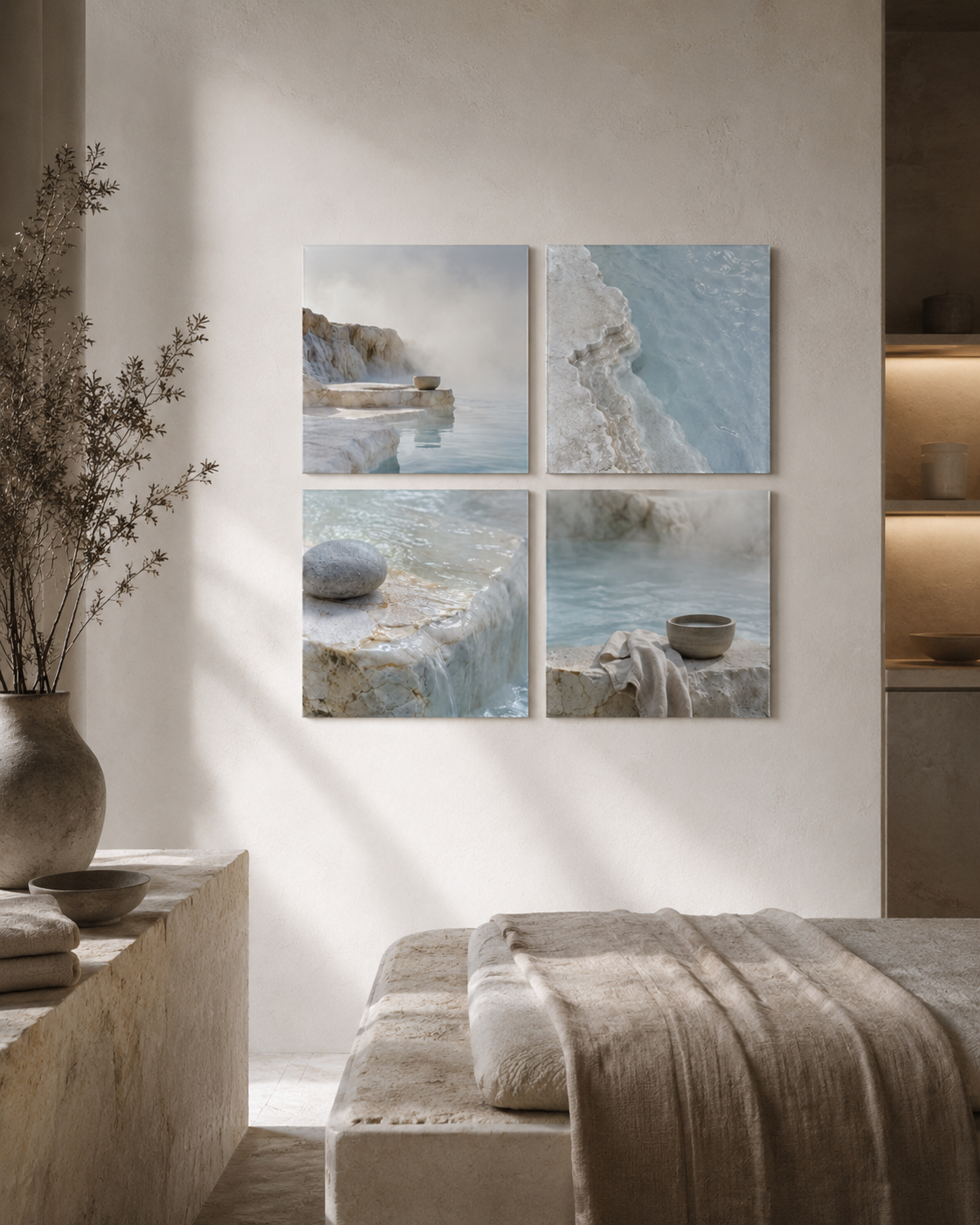 MINERAL BATH — 4-Piece Acrylic Spa Wall Art Set