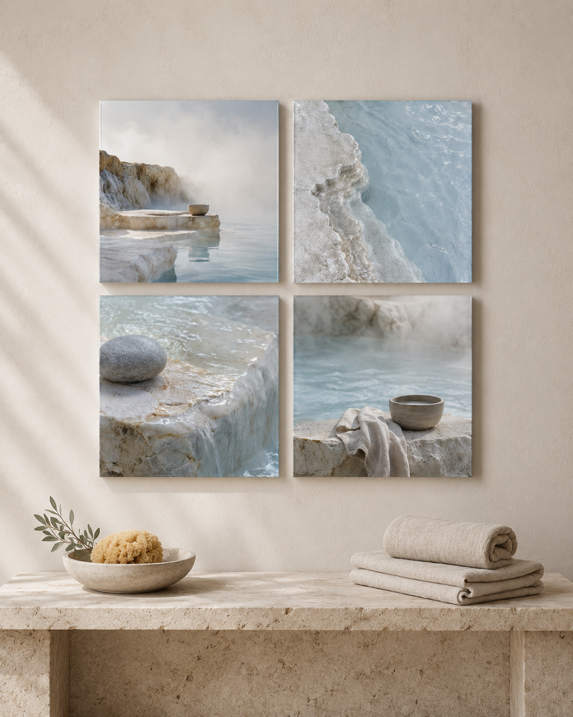 MINERAL BATH — 4-Piece Acrylic Spa Wall Art Set