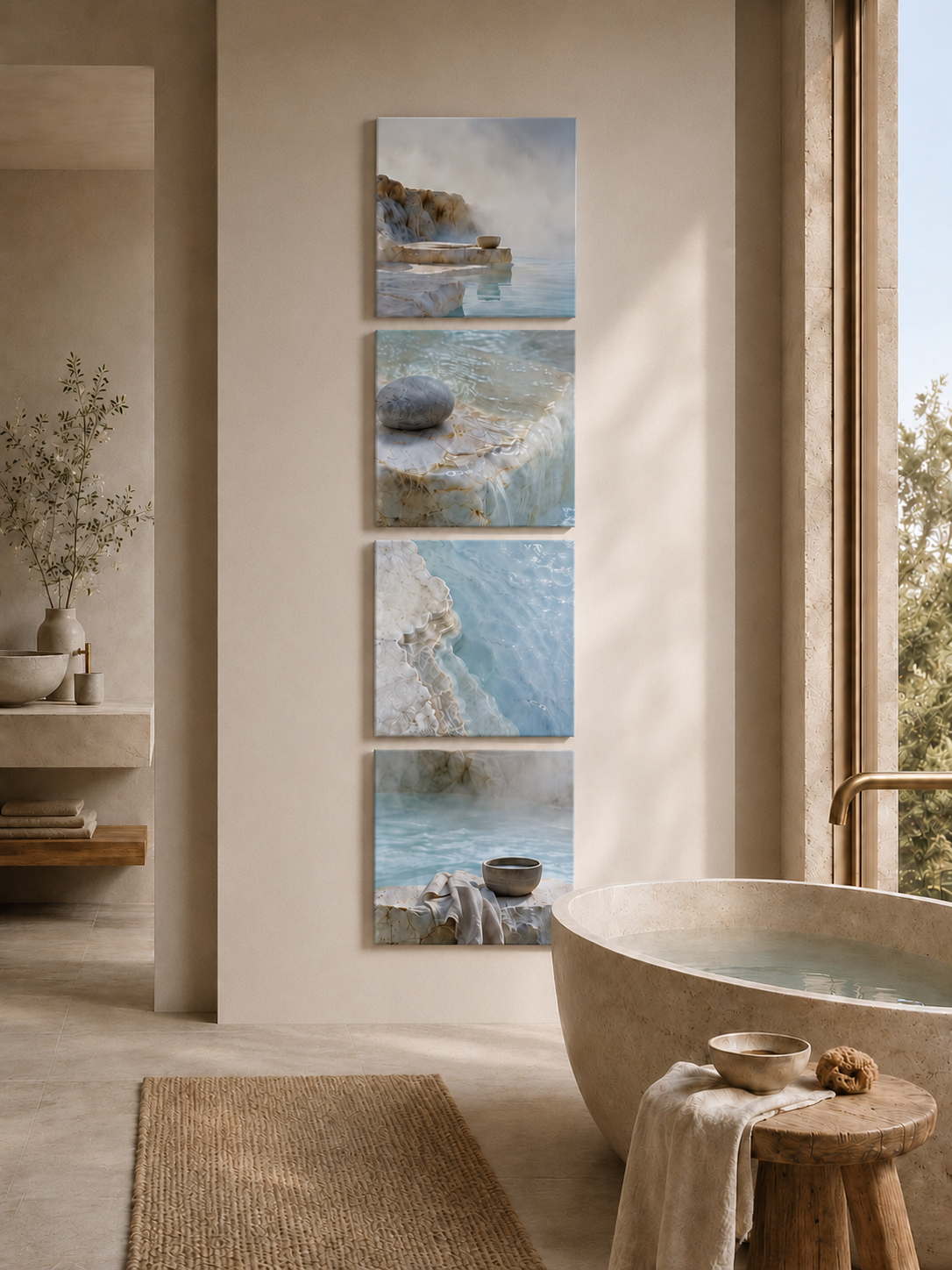 MINERAL BATH — 4-Piece Acrylic Spa Wall Art Set