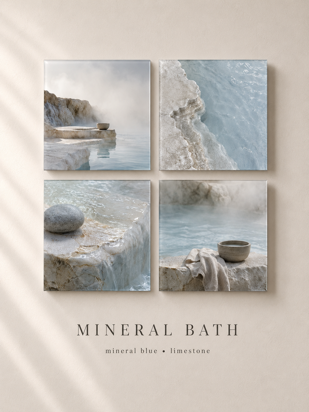 MINERAL BATH — 4-Piece Acrylic Spa Wall Art Set