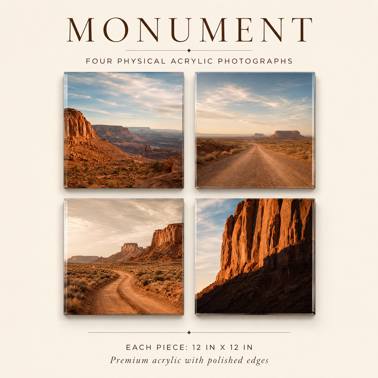 MONUMENT | 4-Piece Red Rock Acrylic Wall Art Set